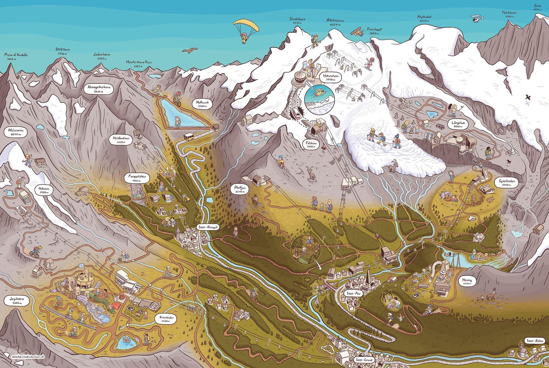 Saas-Fee-Trail-Map