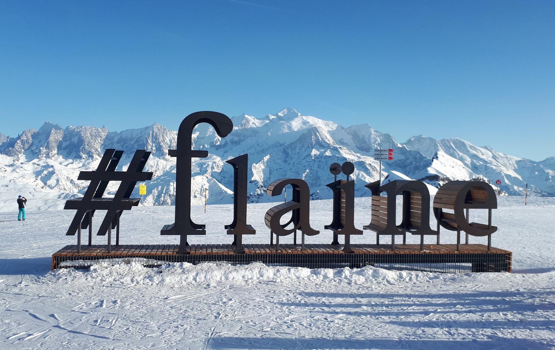 Flaine ski resort sign