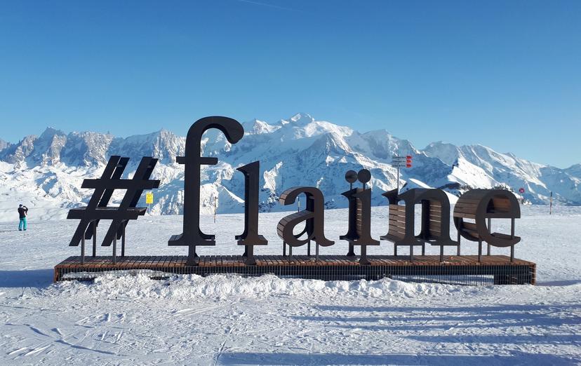 Flaine ski resort sign