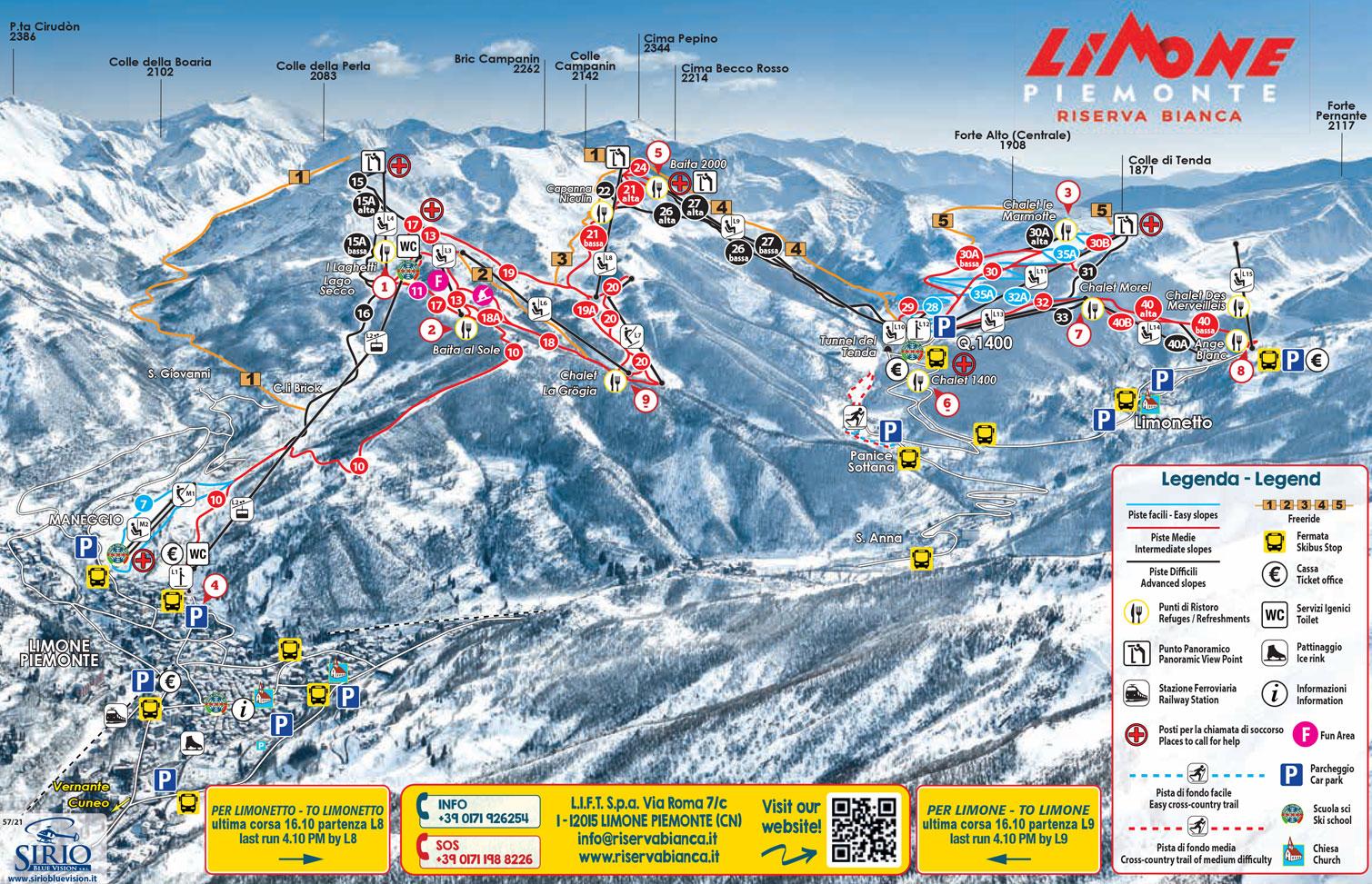 Limone Piemonte ski map