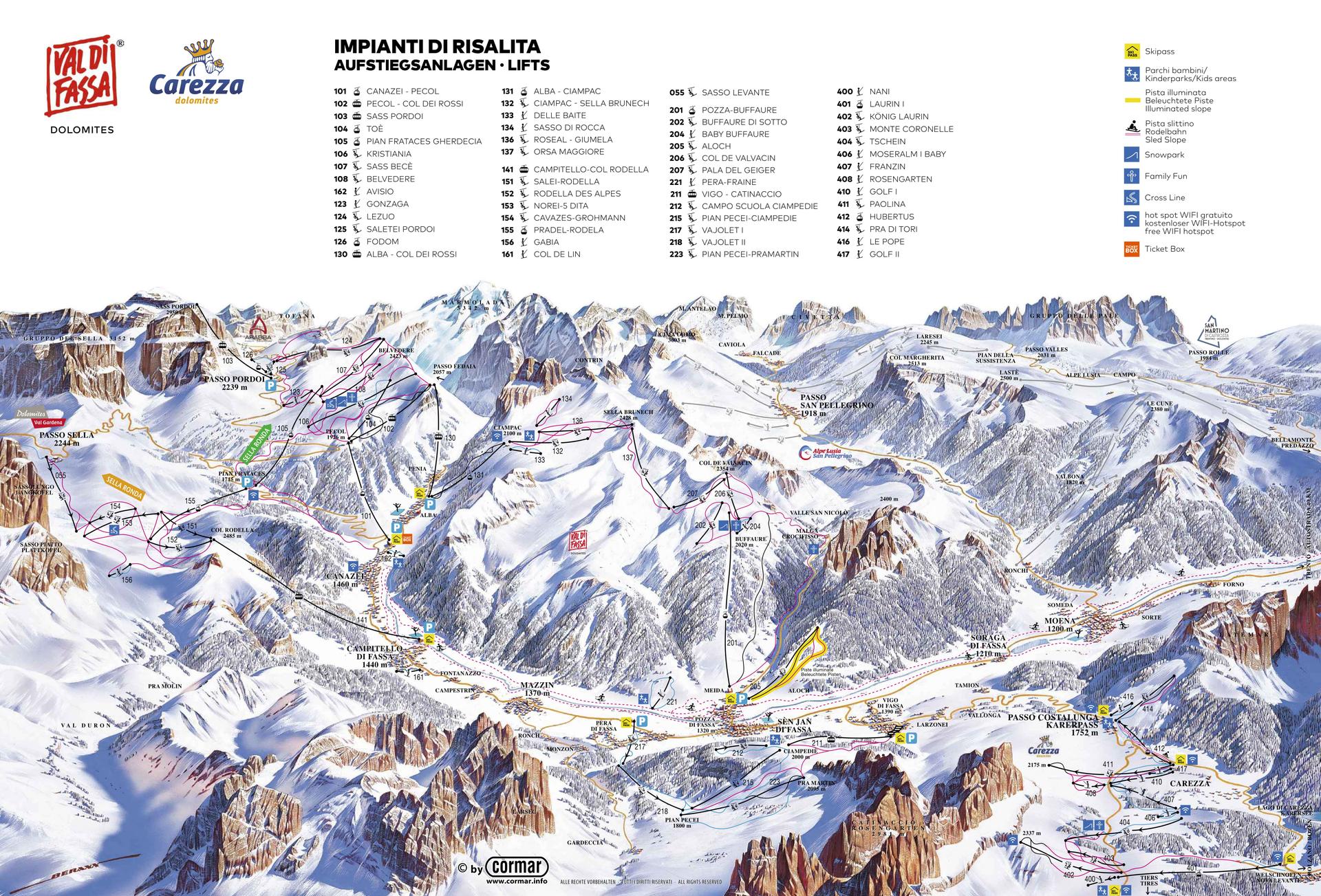 Pozza di Fassa ski map